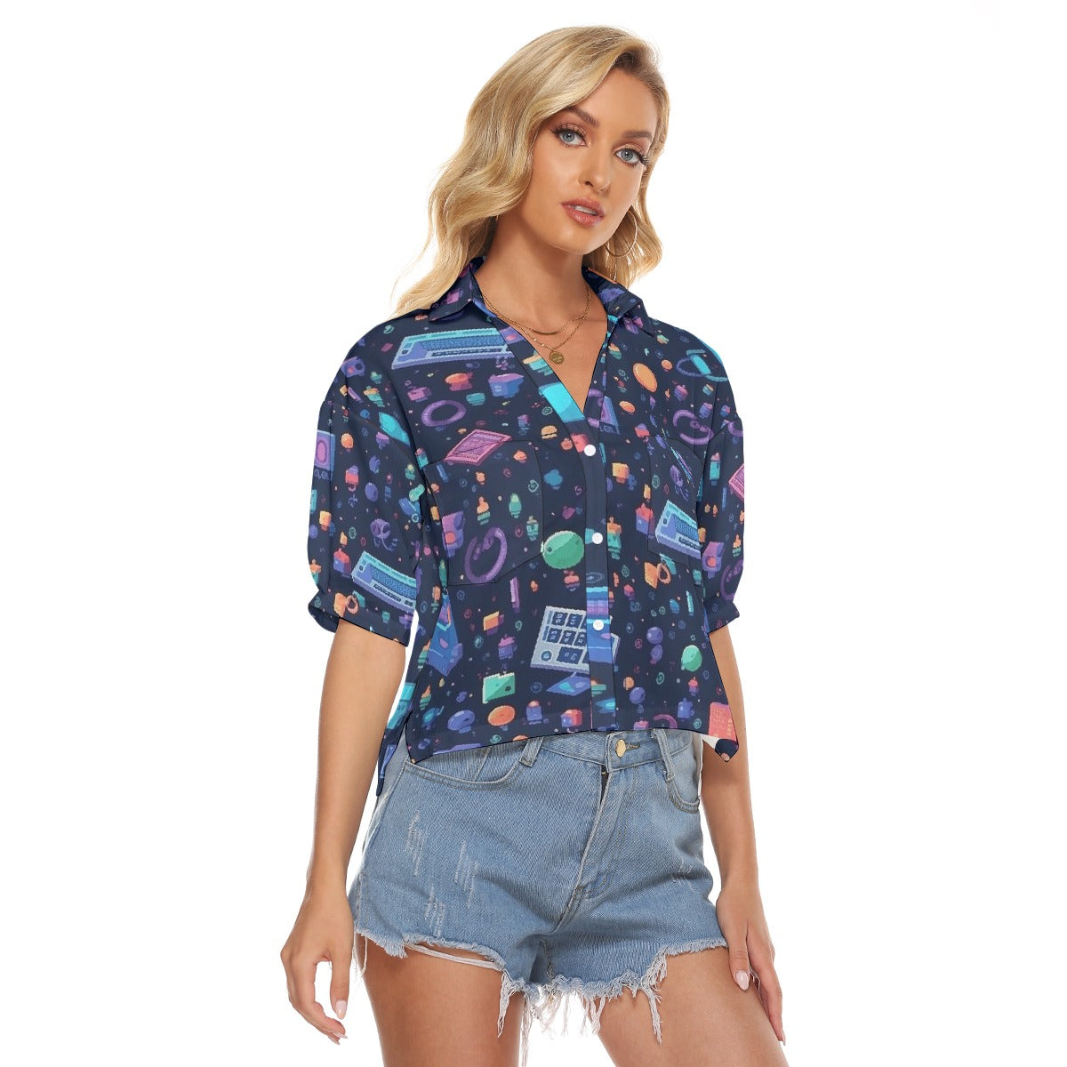 All-Over Print Women's V-neck Shirts