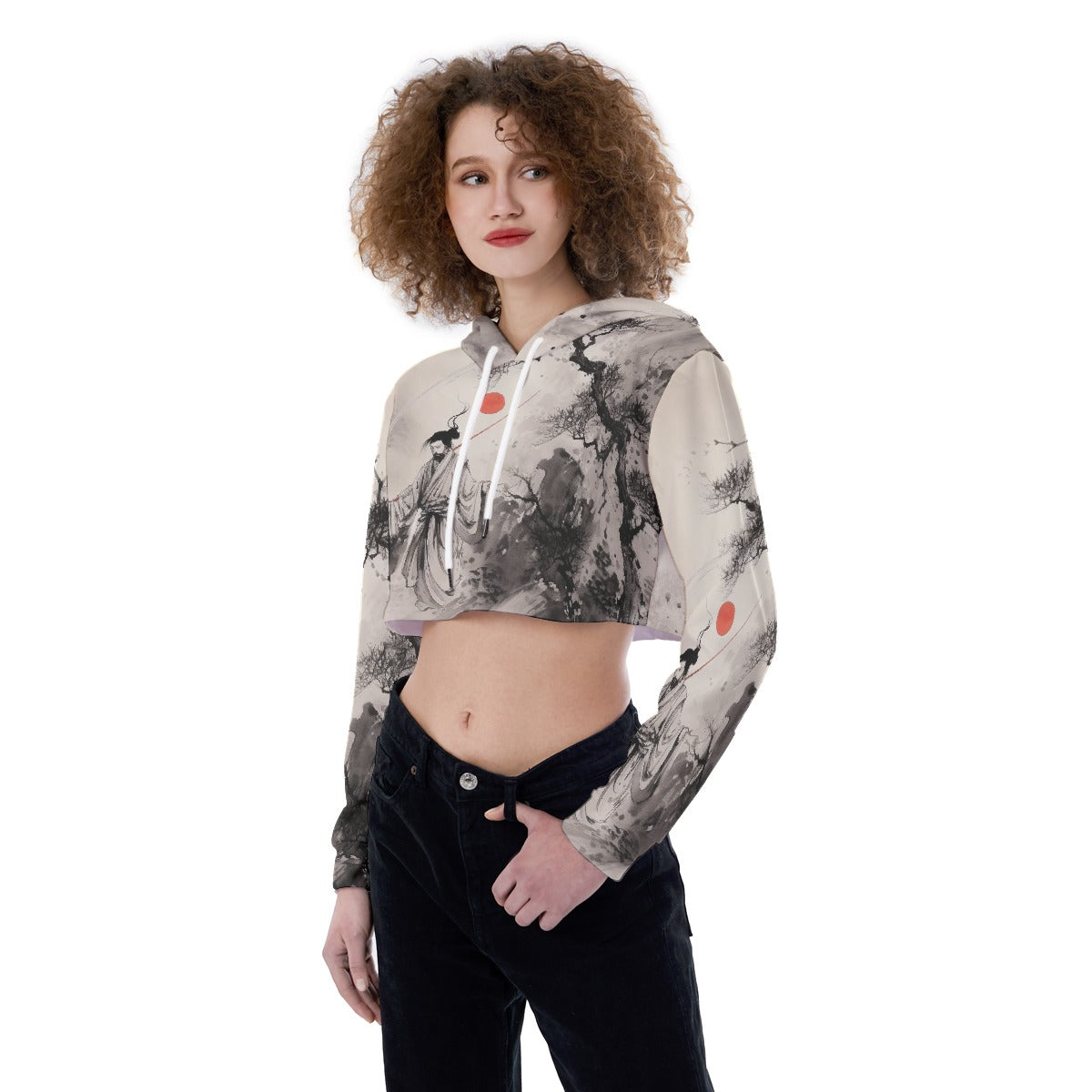 All-Over Print Women's Crop Top Hoodie