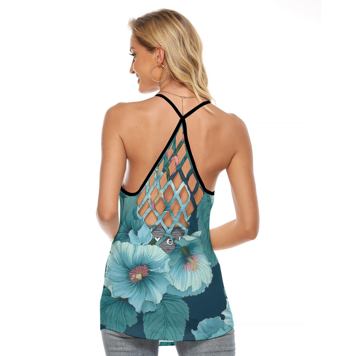 All-Over Print Women's Criss-Cross Open Back Tank Top