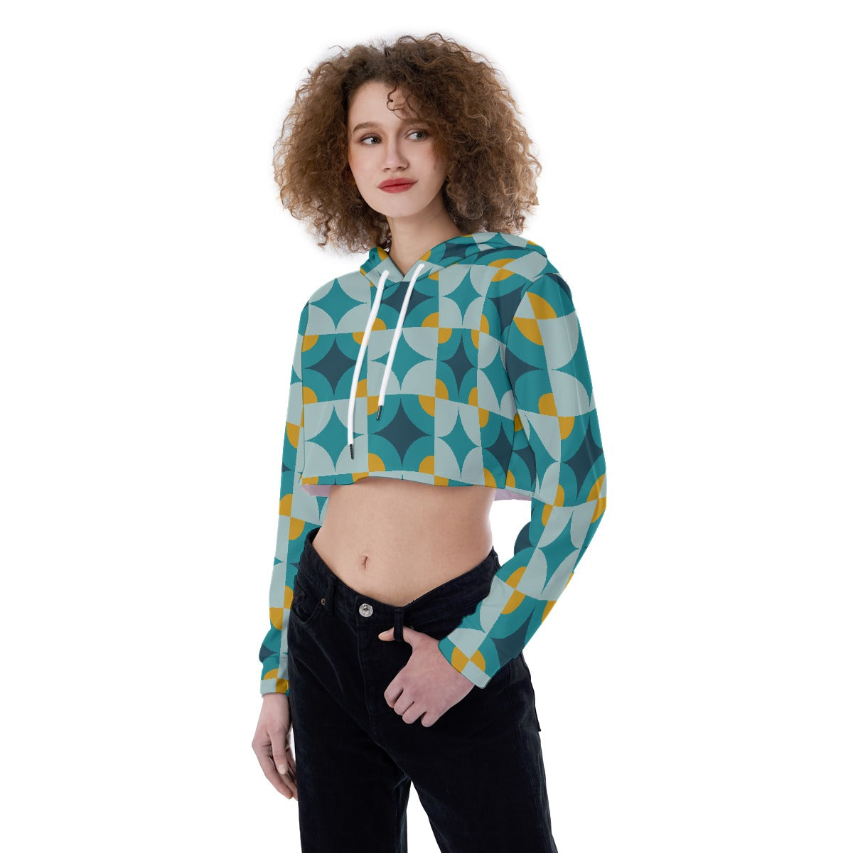 All-Over Print Women's Crop Top Hoodie