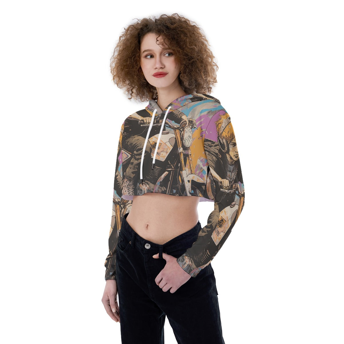 All-Over Print Women's Crop Top Hoodie