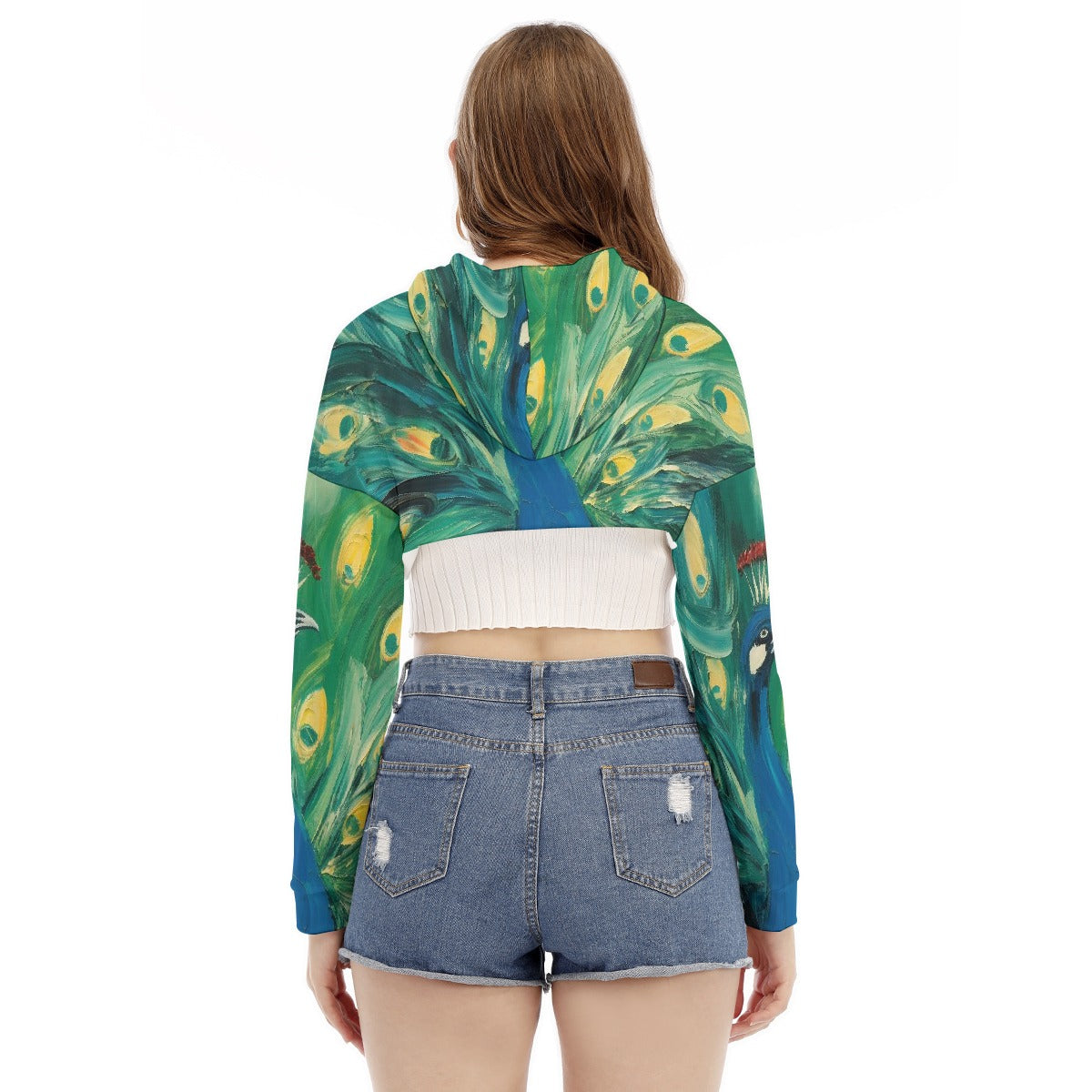 All-Over Print Women's Smock Short Hoodie With Long Sleeve