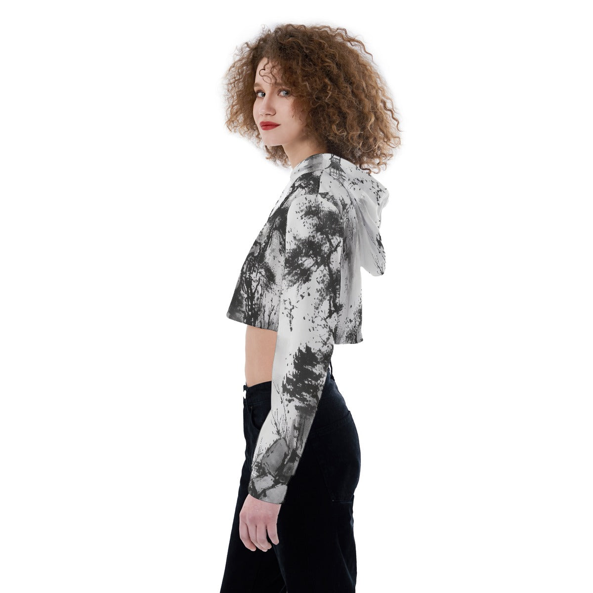 All-Over Print Women's Crop Top Hoodie