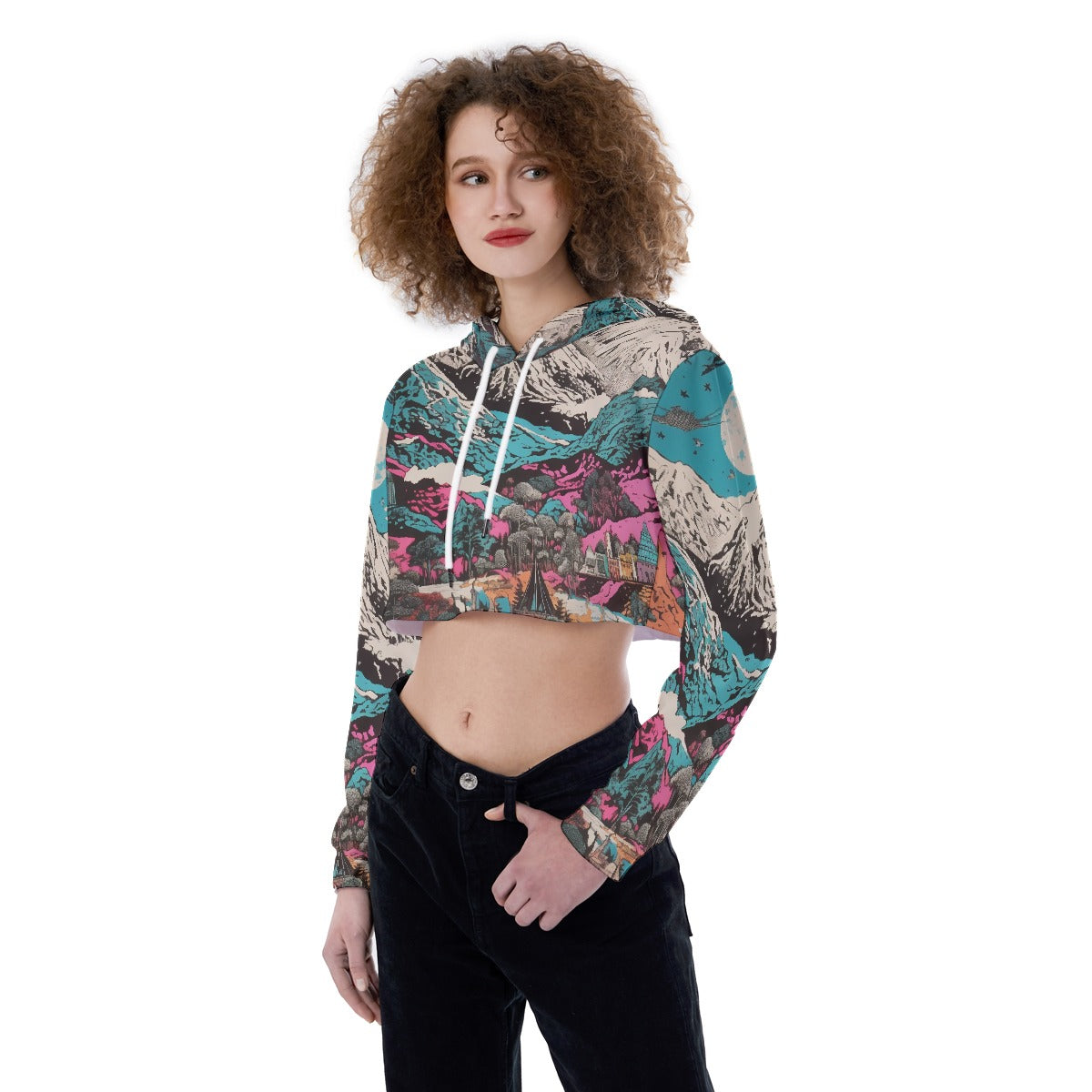 All-Over Print Women's Crop Top Hoodie