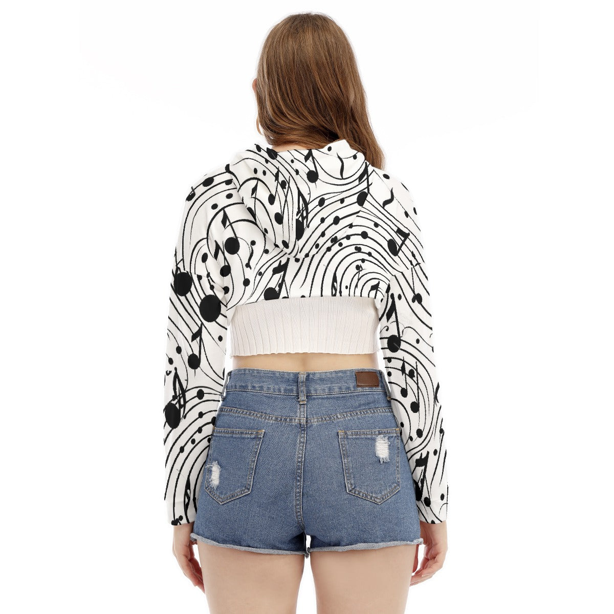 All-Over Print Women's Smock Short Hoodie With Long Sleeve