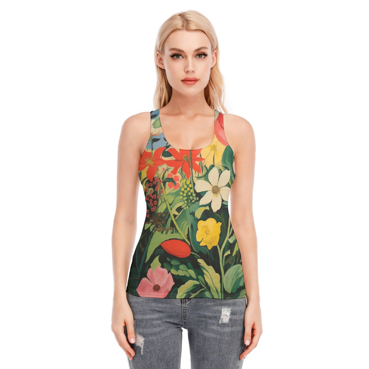 All-Over Print Women's Racer Vest | 190GSM Cotton