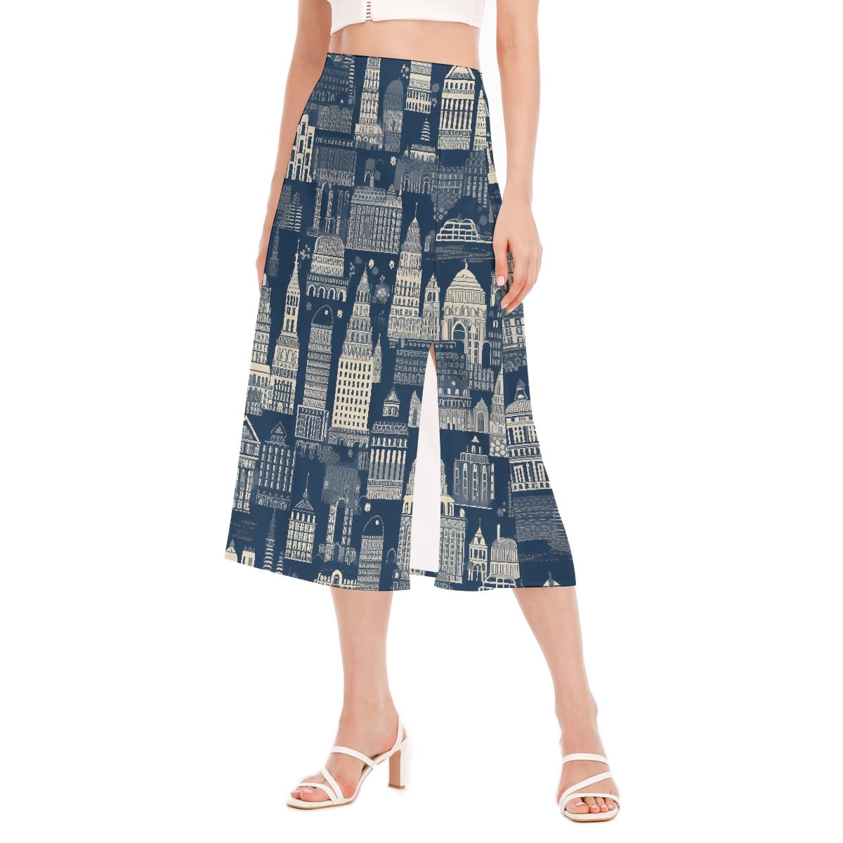 All-Over Print Women's High Slit Long Skirt