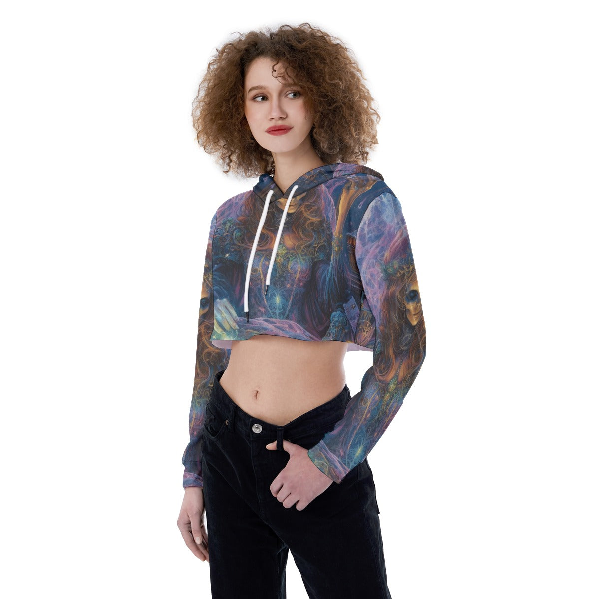 All-Over Print Women's Crop Top Hoodie