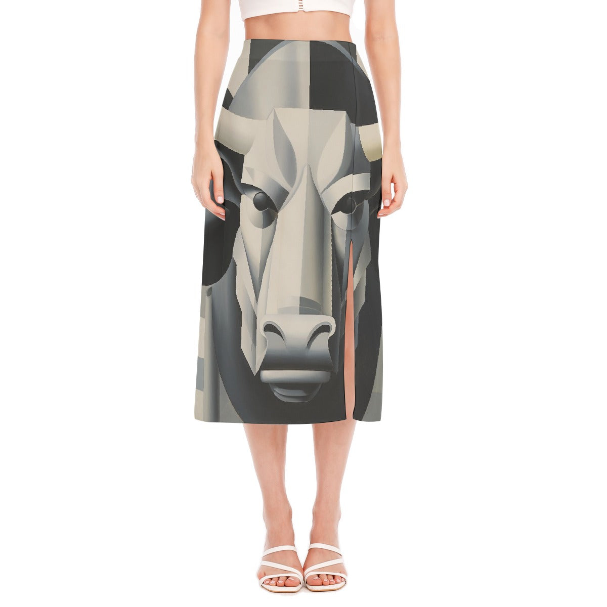 All-Over Print Women's High Slit Long Skirt