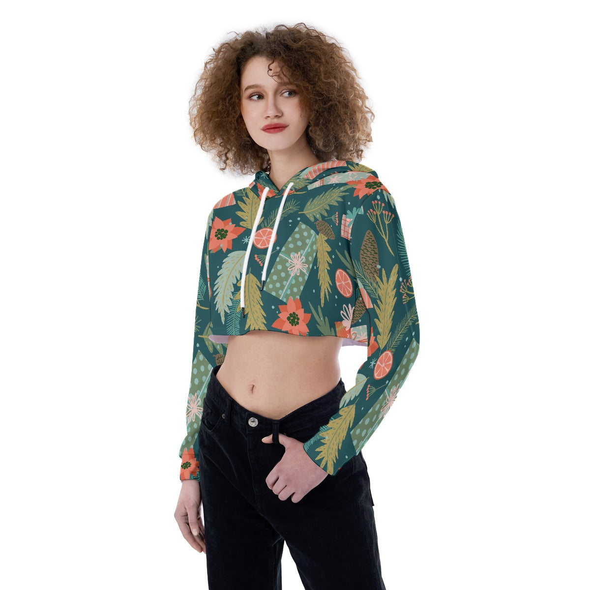 All-Over Print Women's Crop Top Hoodie