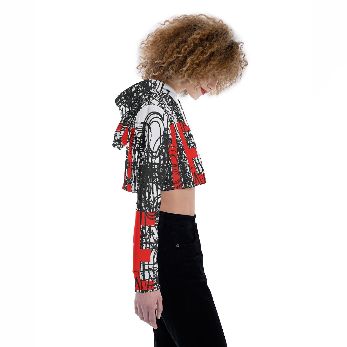 All-Over Print Women's Crop Top Hoodie