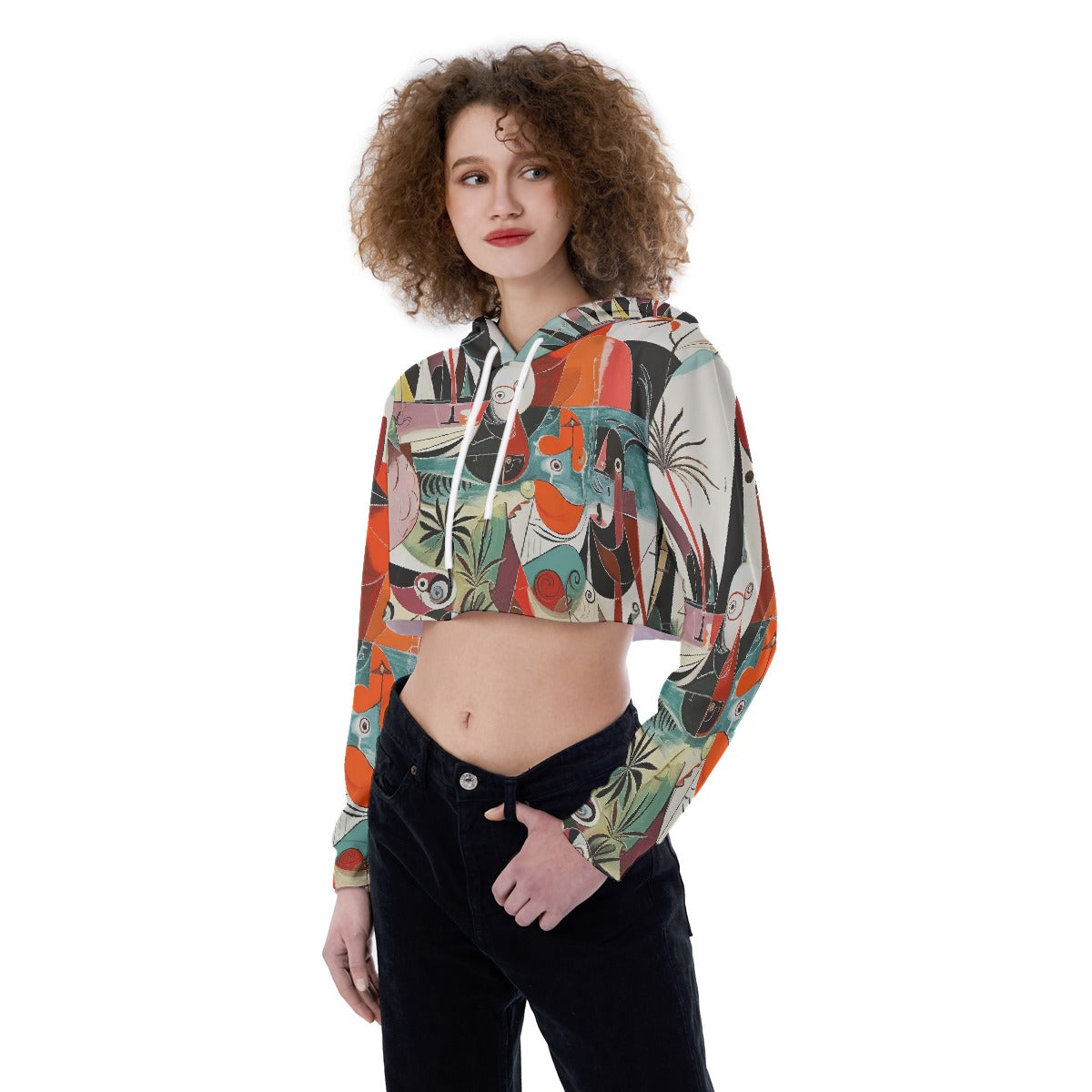 All-Over Print Women's Crop Top Hoodie