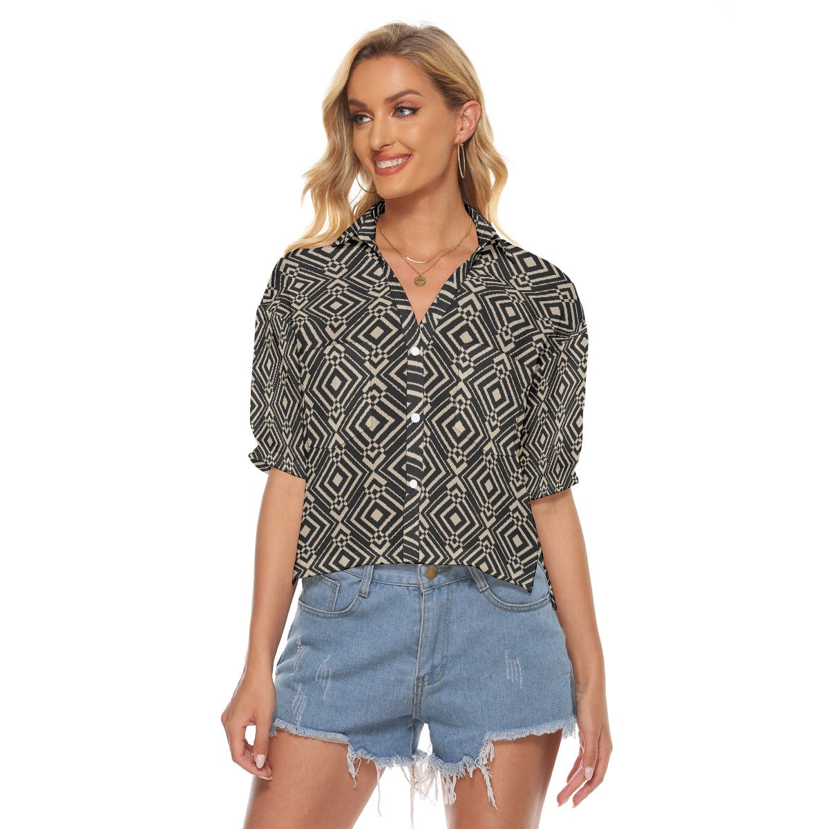 All-Over Print Women's V-neck Shirts