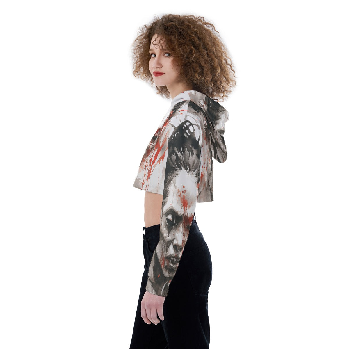 All-Over Print Women's Crop Top Hoodie