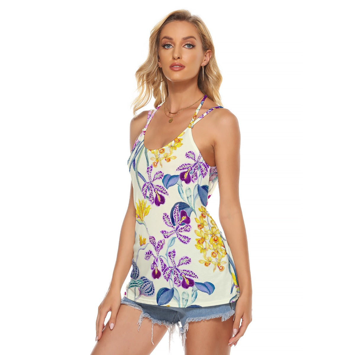 All-Over Print Women's Halter Top With Backless