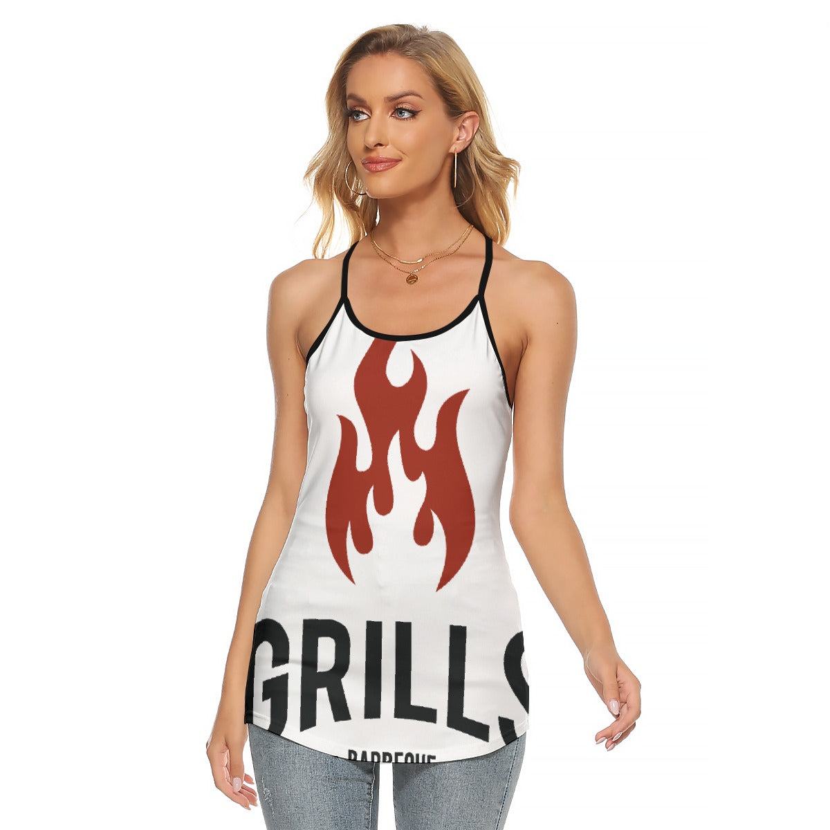 All-Over Print Women's Criss-Cross Open Back Tank Top