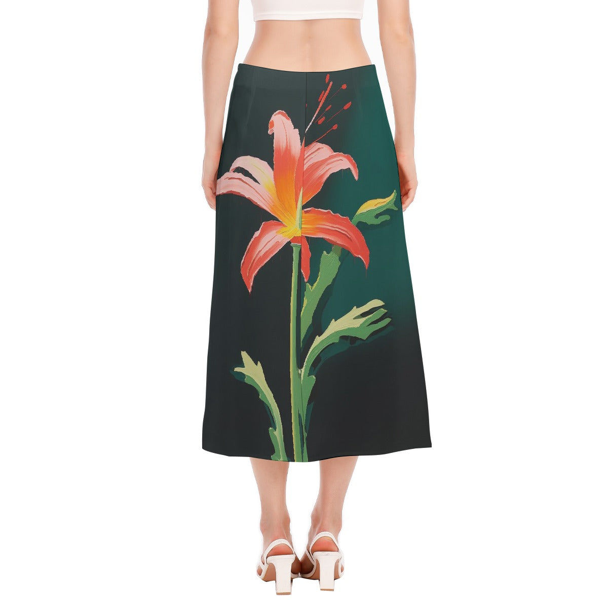 All-Over Print Women's High Slit Long Skirt