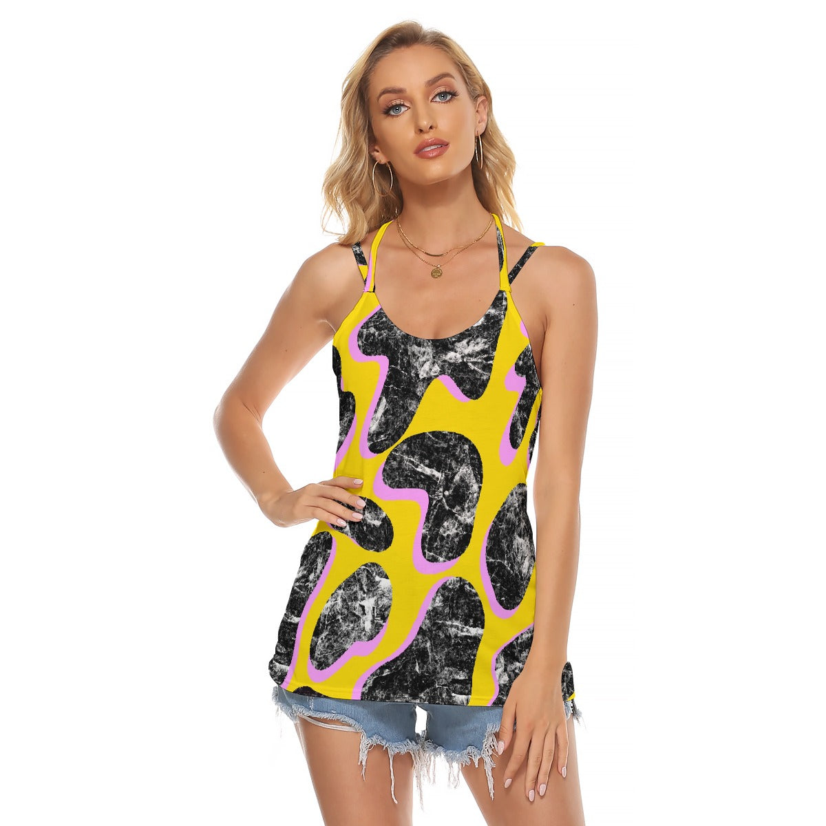 All-Over Print Women's Halter Top With Backless