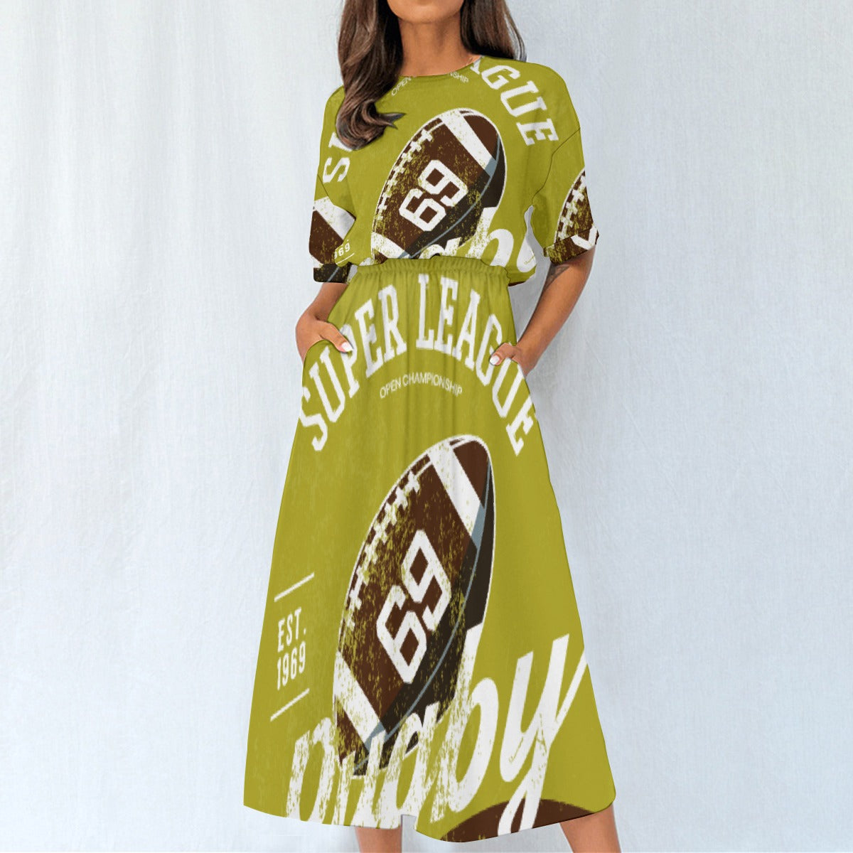 All-Over Print Women's Elastic Waist Dress