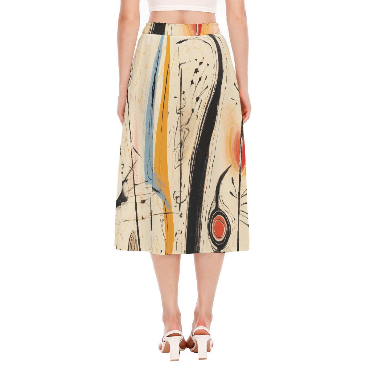 All-Over Print Women's Long Section Chiffon Skirt