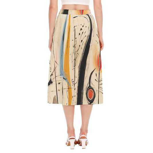 All-Over Print Women's Long Section Chiffon Skirt