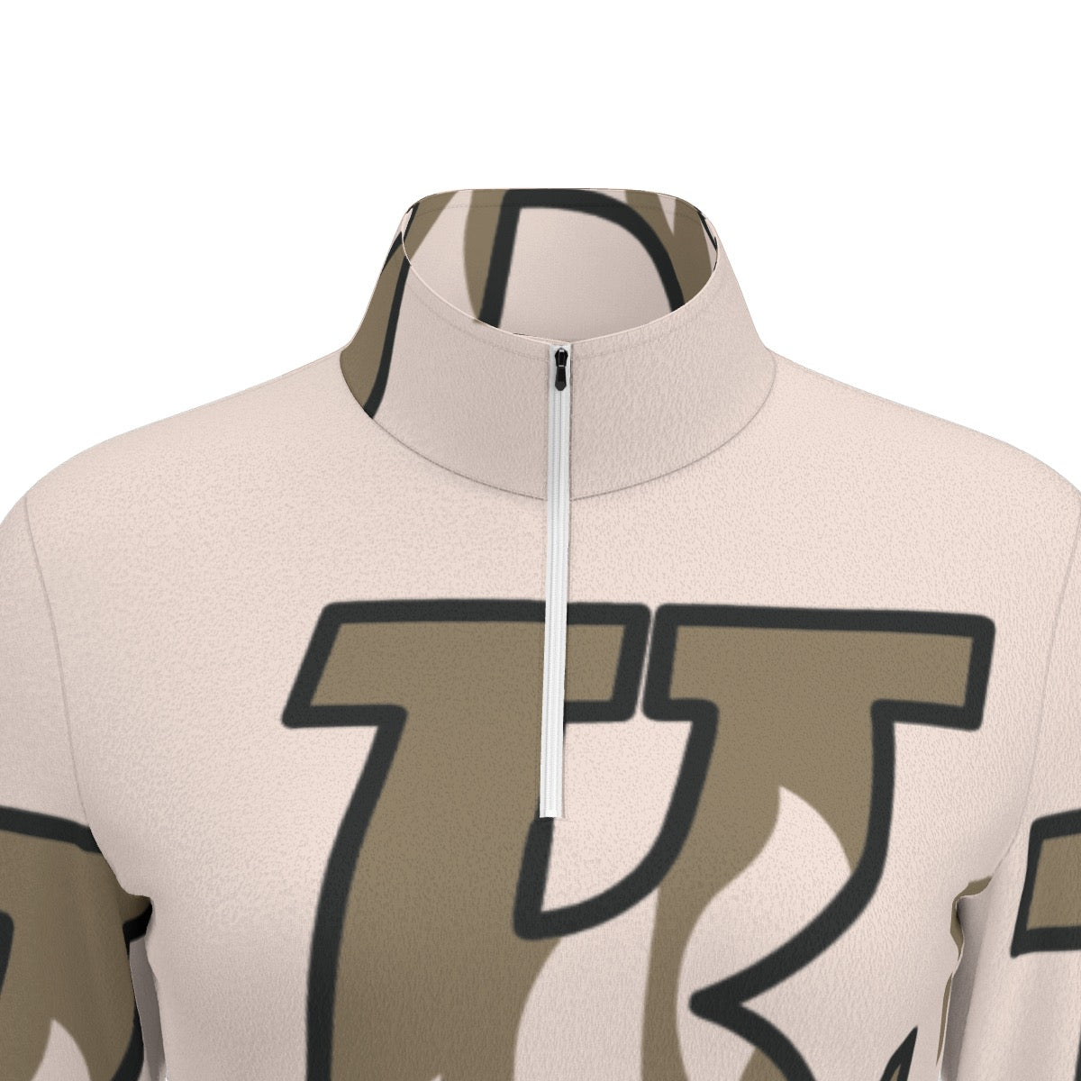 All-Over Print Women's Sports Collar Jersey With Long Sleeve