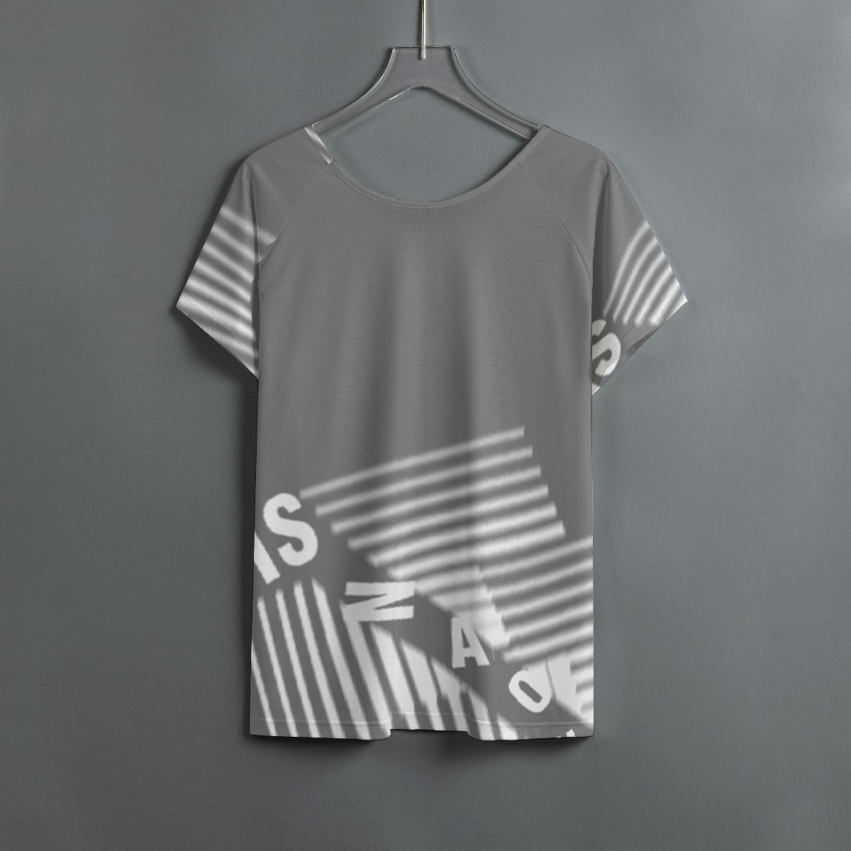 All-Over Print Women's Round Neck T-shirt With Raglan Sleeve