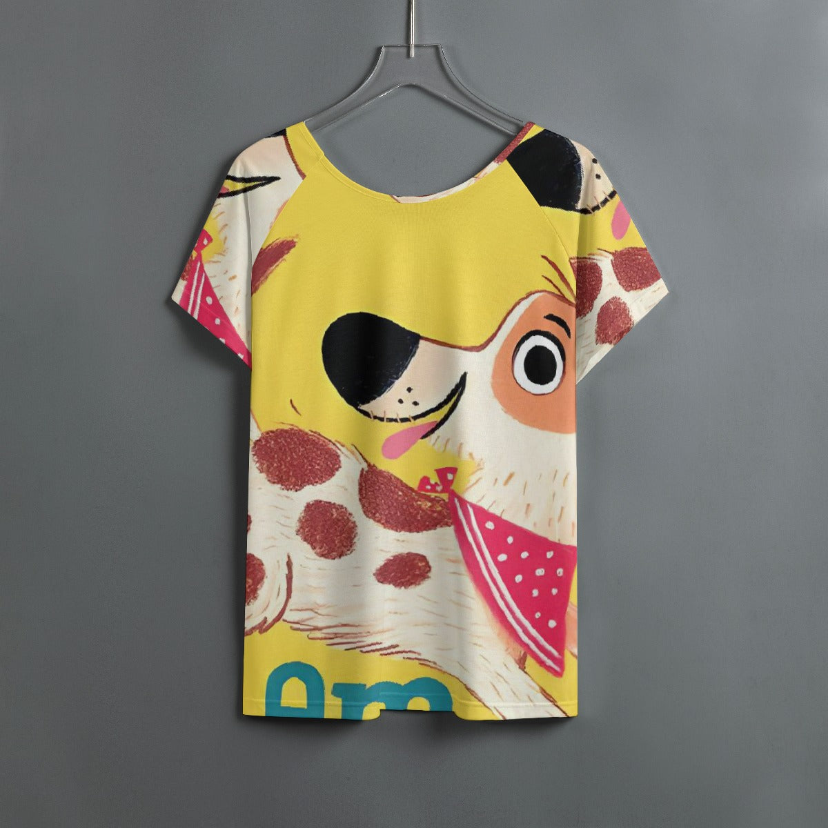 All-Over Print Women's Round Neck T-shirt With Raglan Sleeve