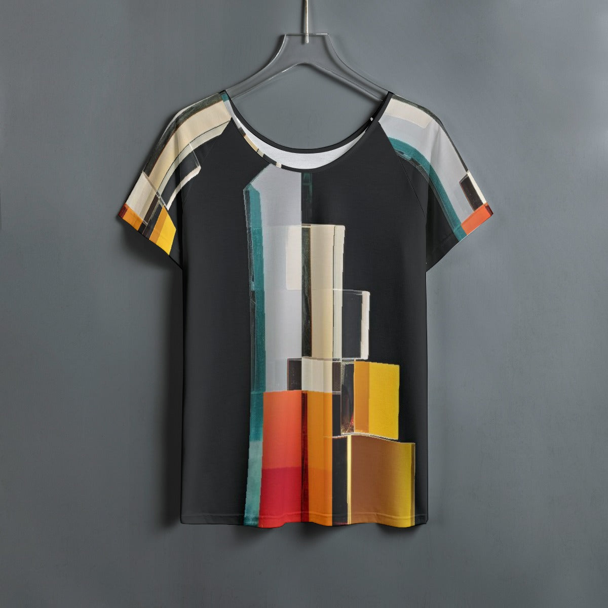 All-Over Print Women's Round Neck T-shirt With Raglan Sleeve