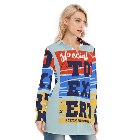 All-Over Print Women's Long Shirt