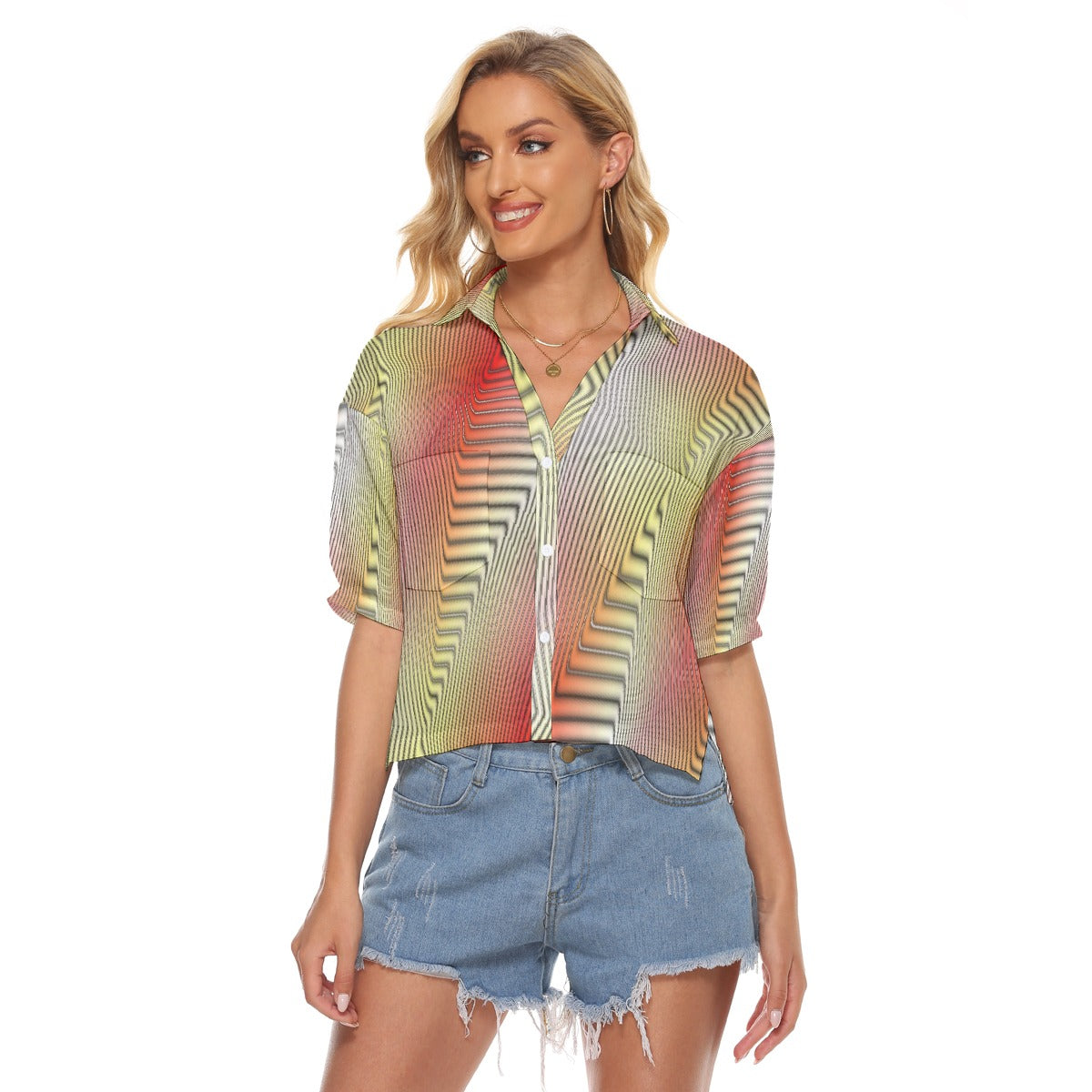 All-Over Print Women's V-neck Shirts