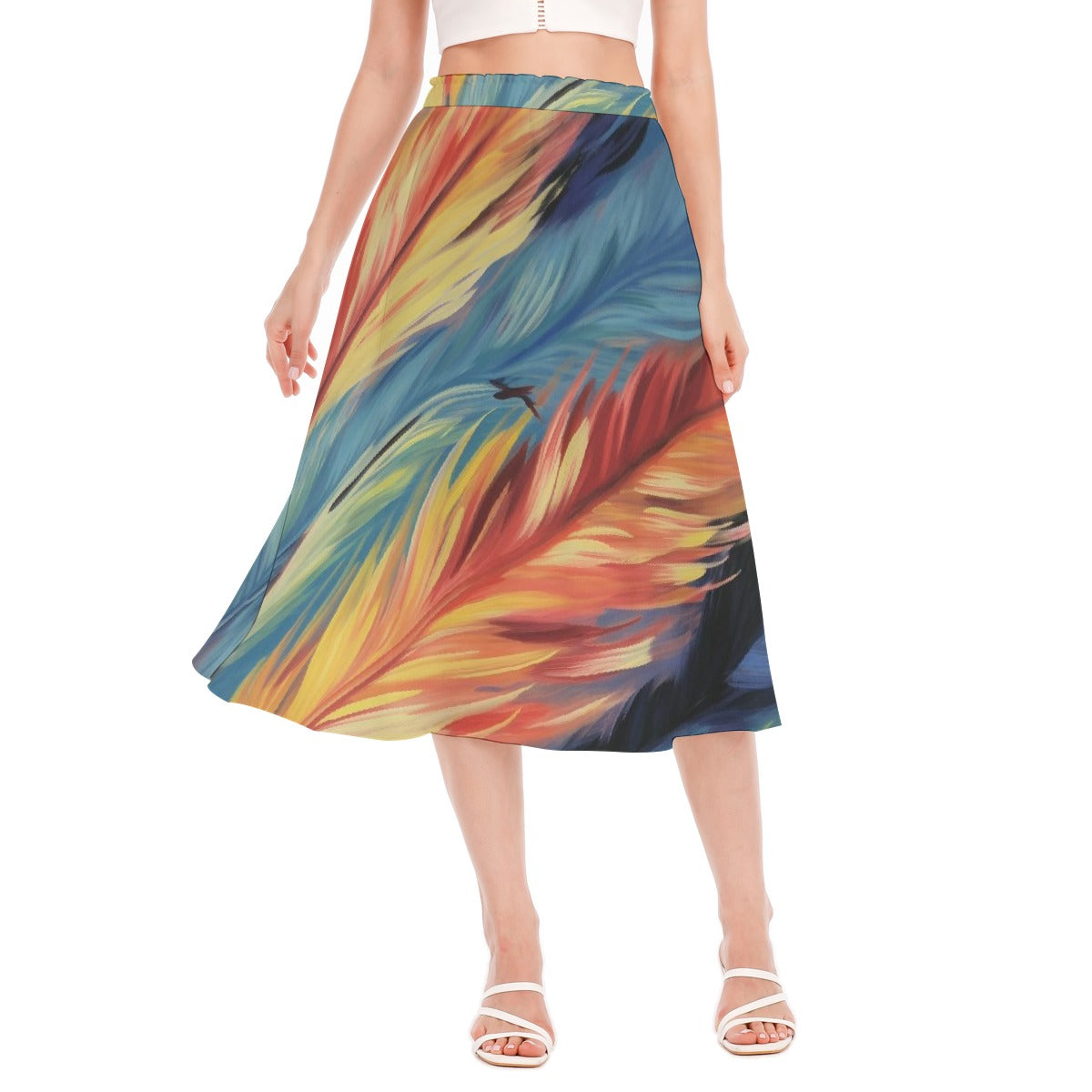 All-Over Print Women's Long Section Chiffon Skirt