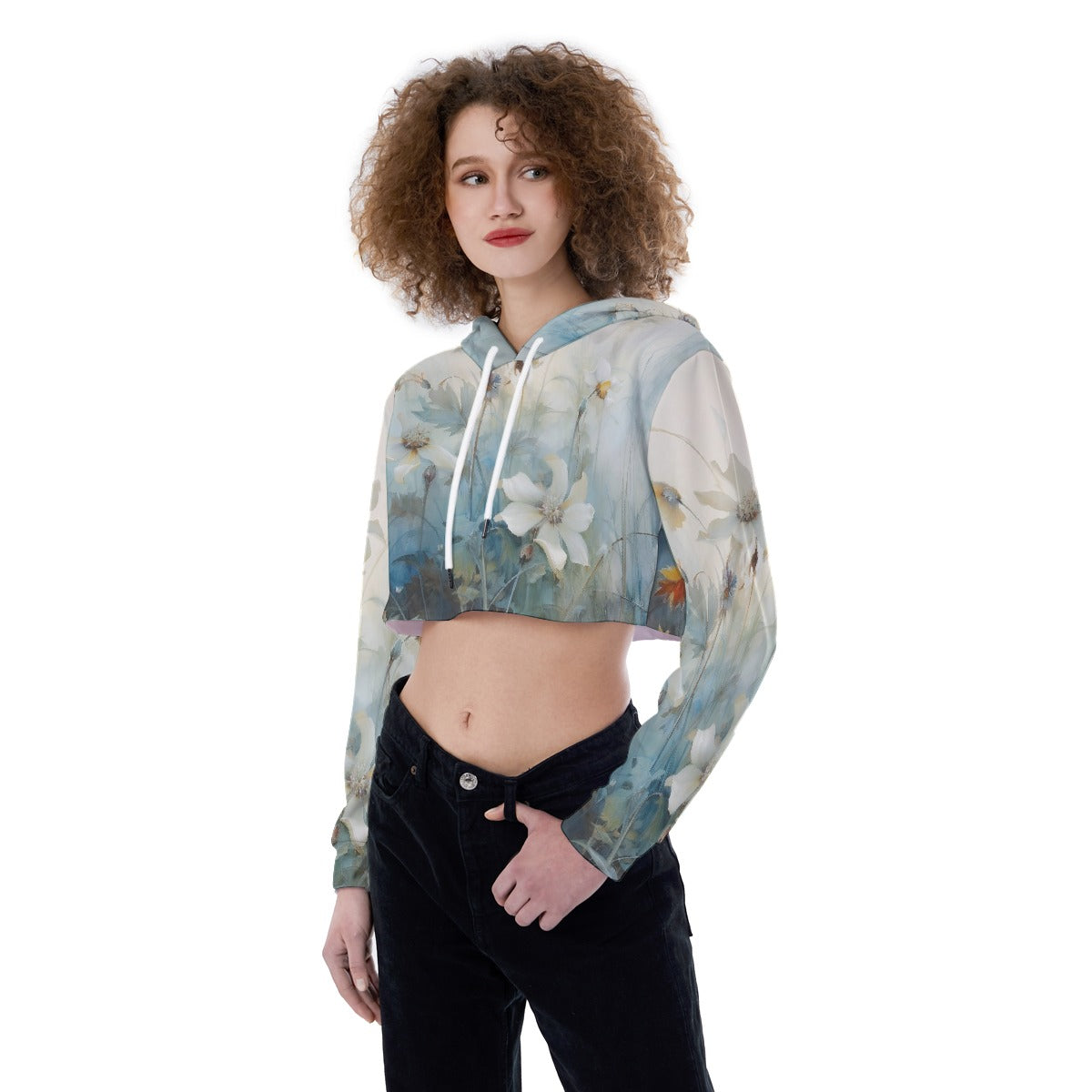 All-Over Print Women's Crop Top Hoodie
