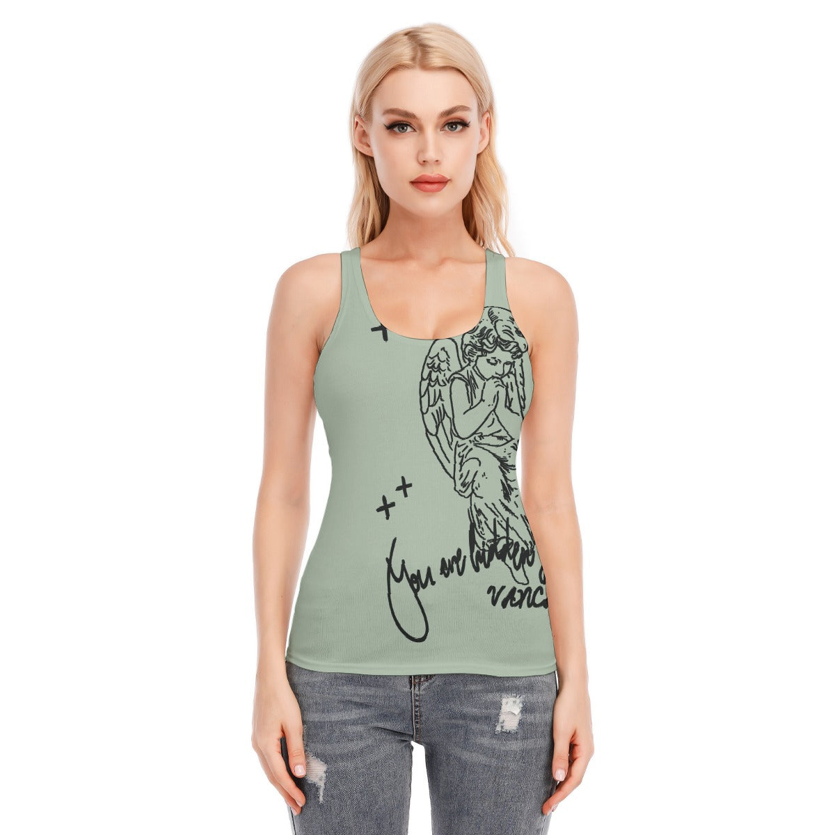 All-Over Print Women's Racer Vest | 190GSM Cotton
