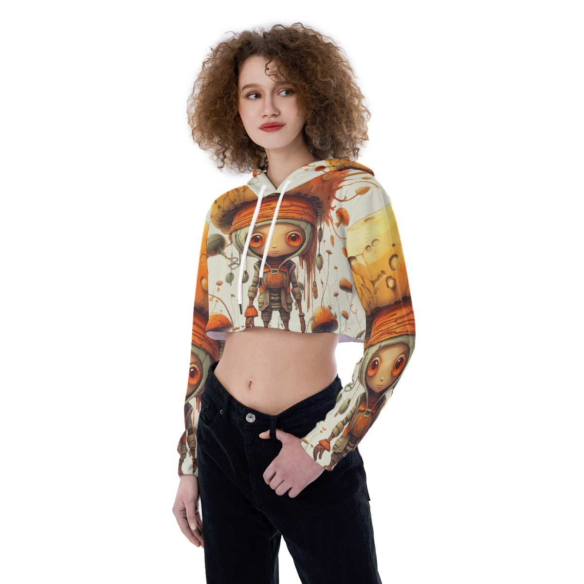 All-Over Print Women's Crop Top Hoodie