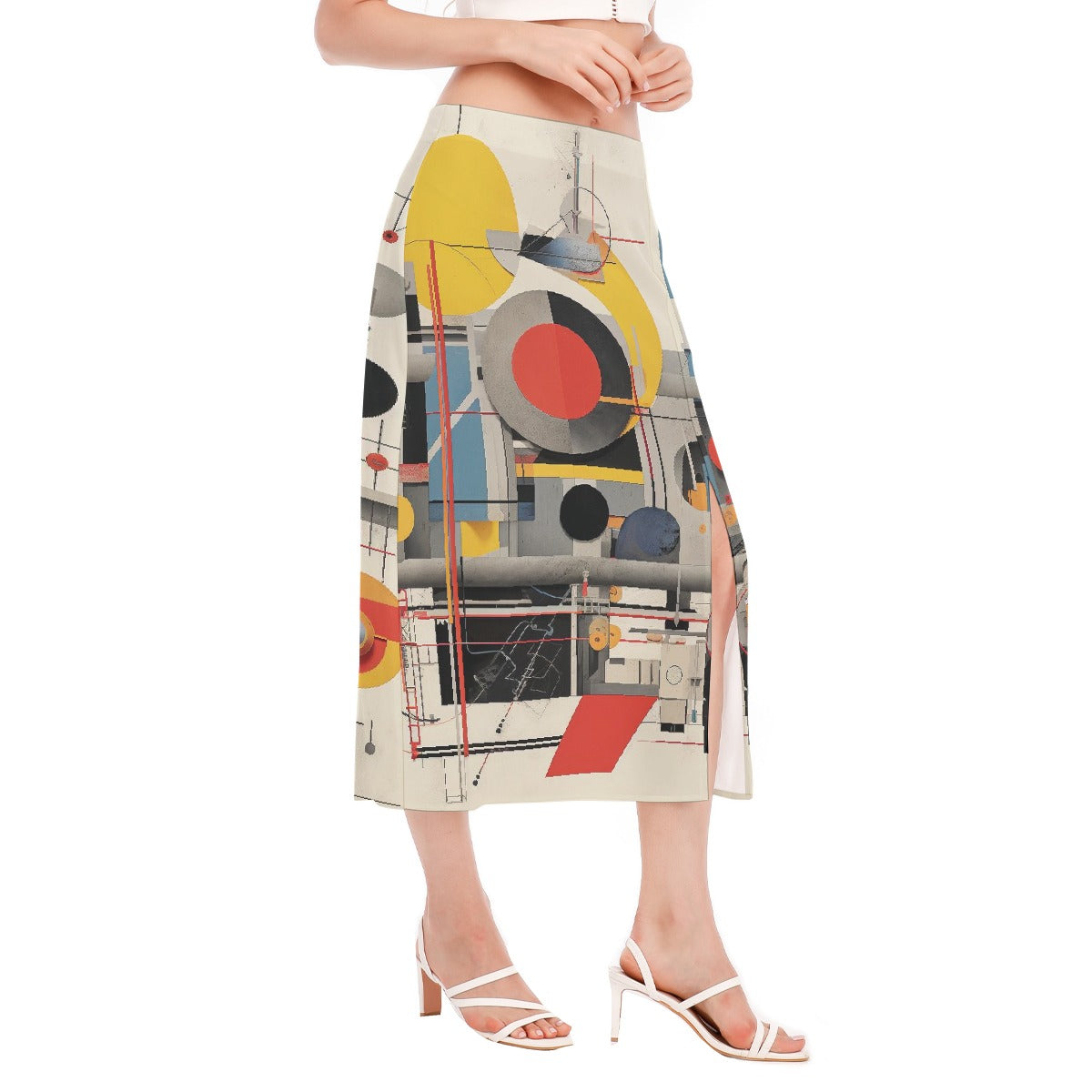All-Over Print Women's High Slit Long Skirt