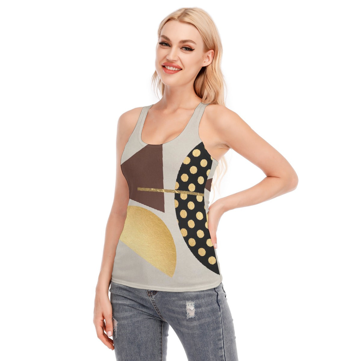 All-Over Print Women's Racer Vest | 190GSM Cotton