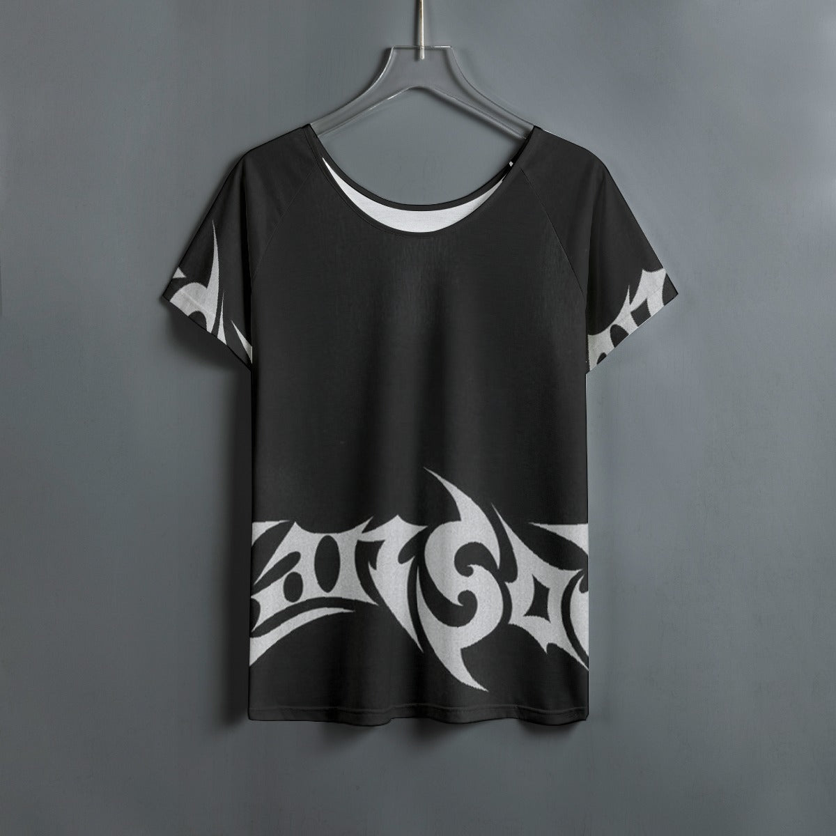 All-Over Print Women's Round Neck T-shirt With Raglan Sleeve