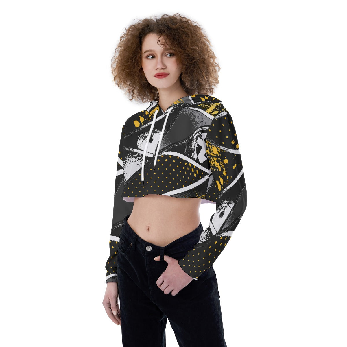 All-Over Print Women's Crop Top Hoodie