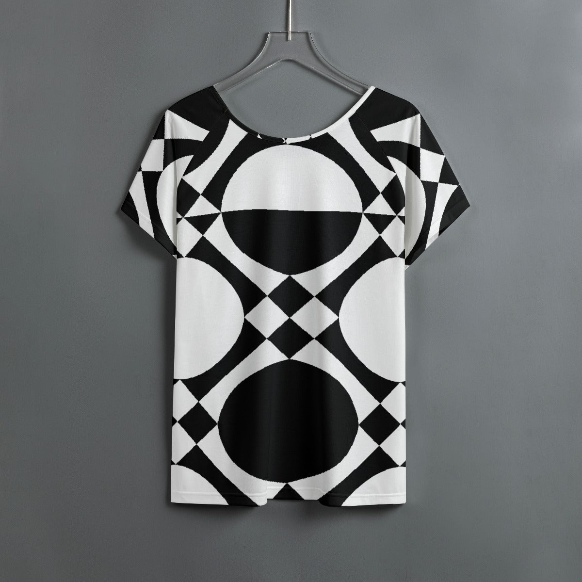 All-Over Print Women's Round Neck T-shirt With Raglan Sleeve