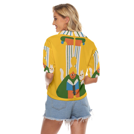 All-Over Print Women's V-neck Shirts