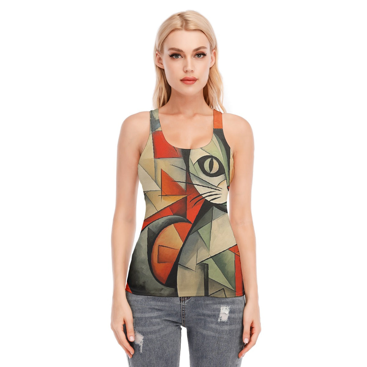 All-Over Print Women's Racer Vest | 190GSM Cotton