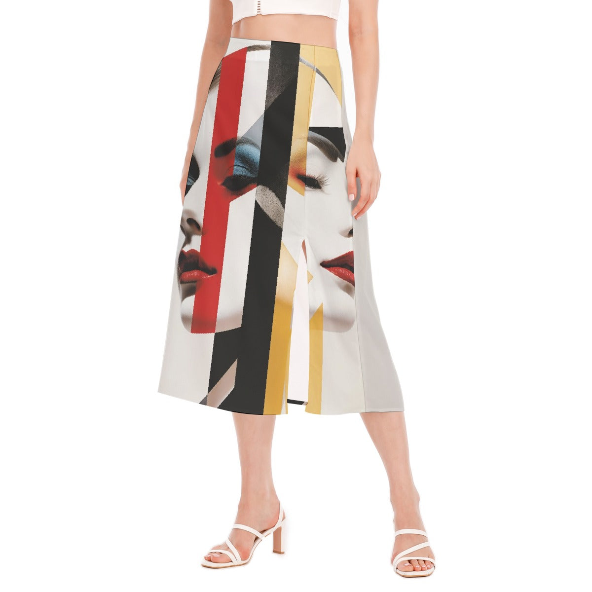 All-Over Print Women's High Slit Long Skirt