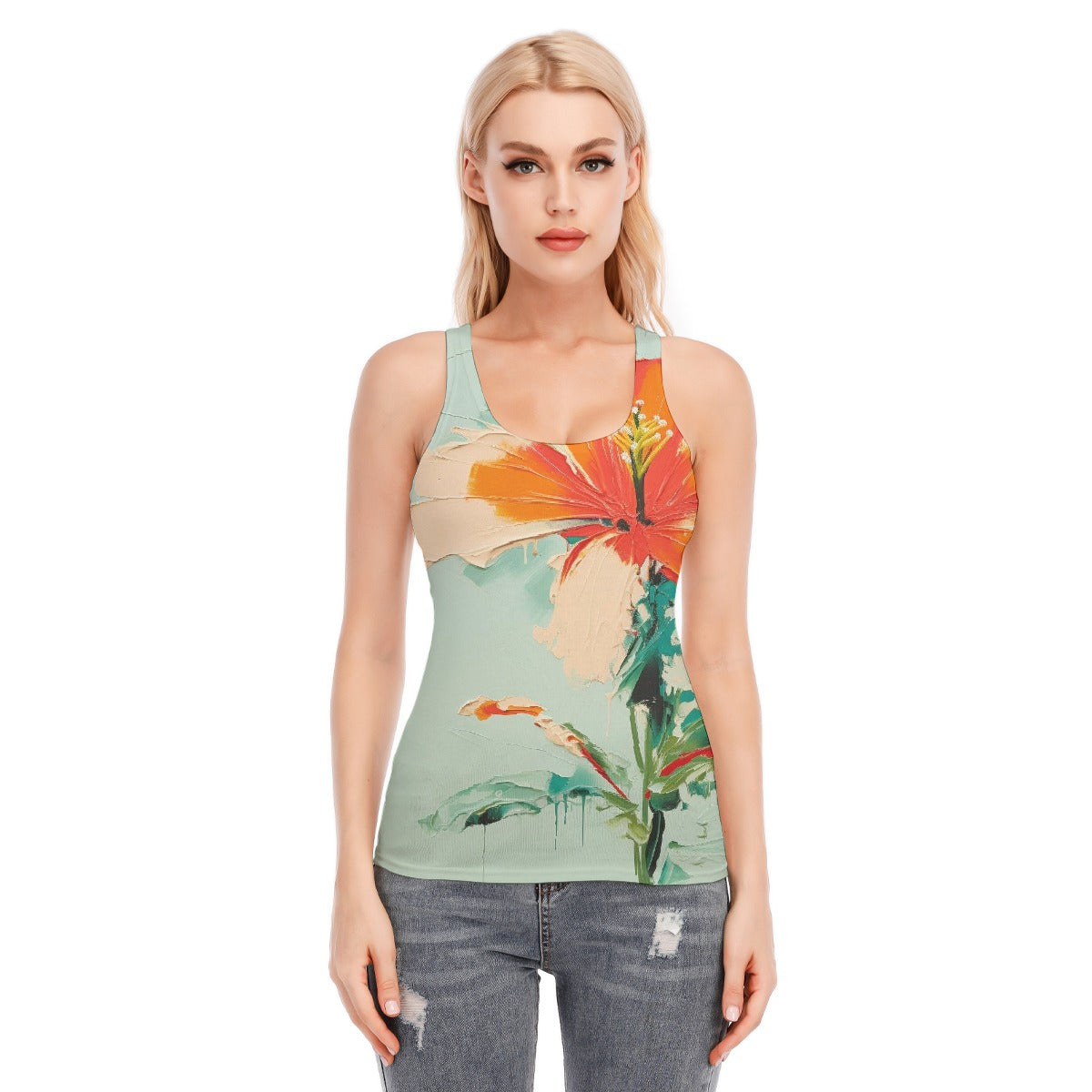 All-Over Print Women's Racer Vest | 190GSM Cotton