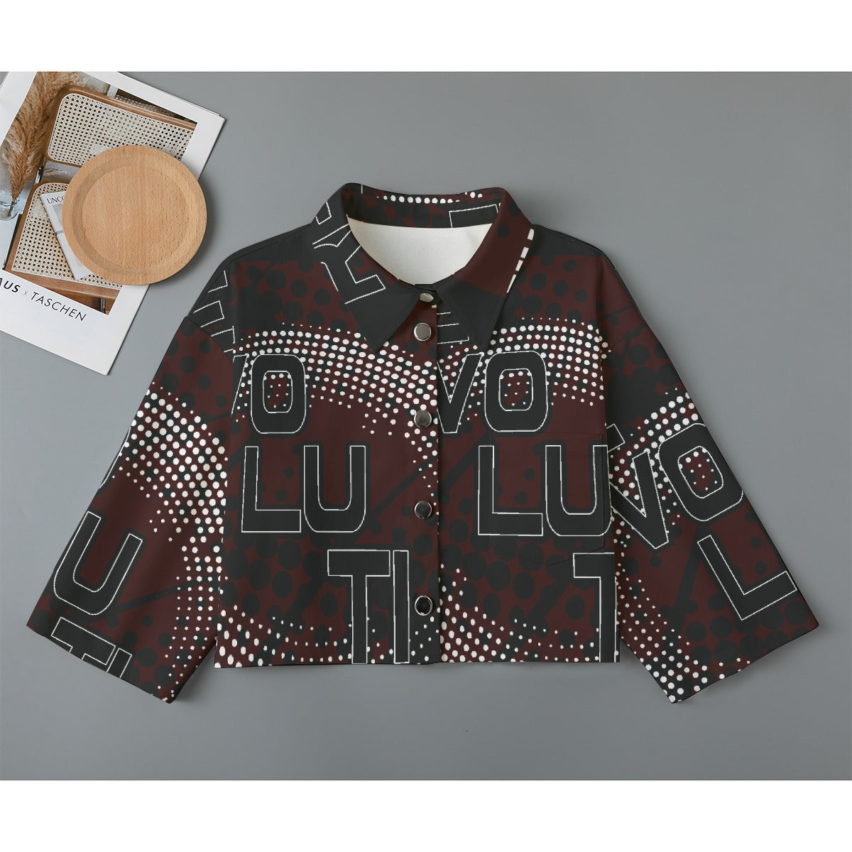 All-Over Print Women's Cropped Jacket | 245GSM Cotton