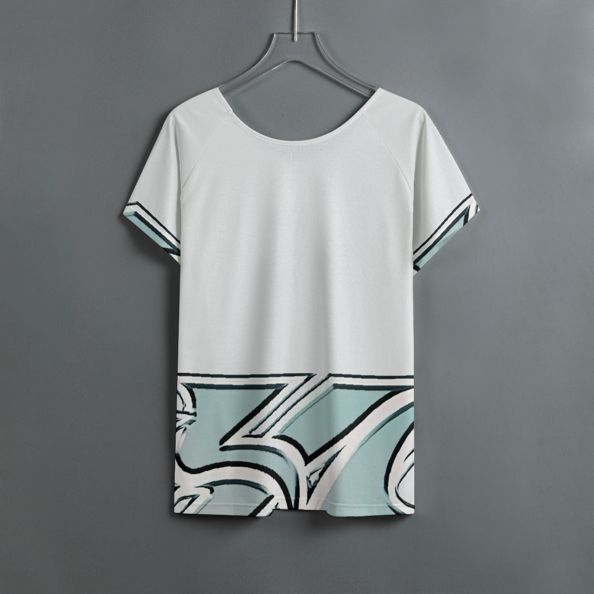 All-Over Print Women's Round Neck T-shirt With Raglan Sleeve