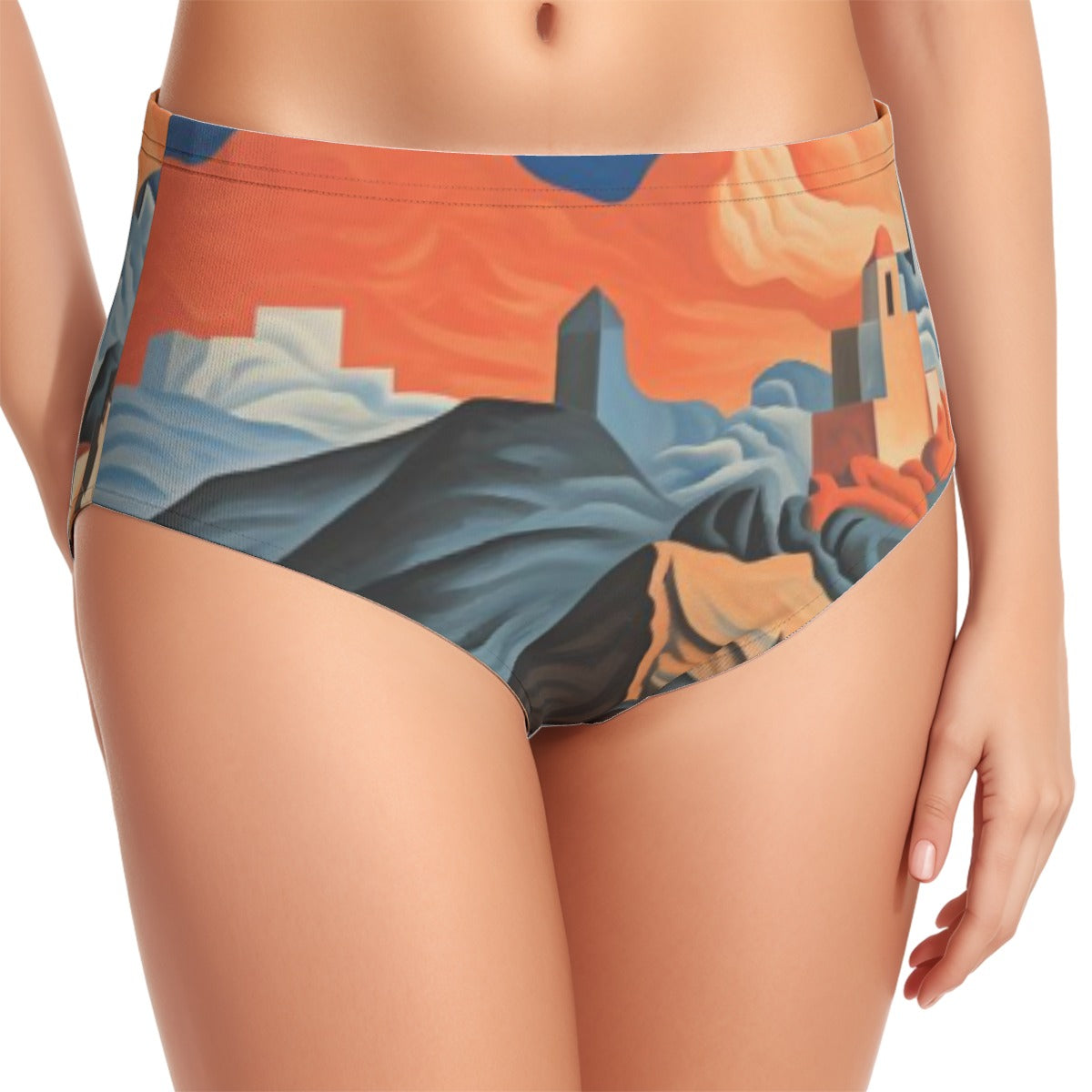 All-Over Print Women's Swimsuit Set With Halter