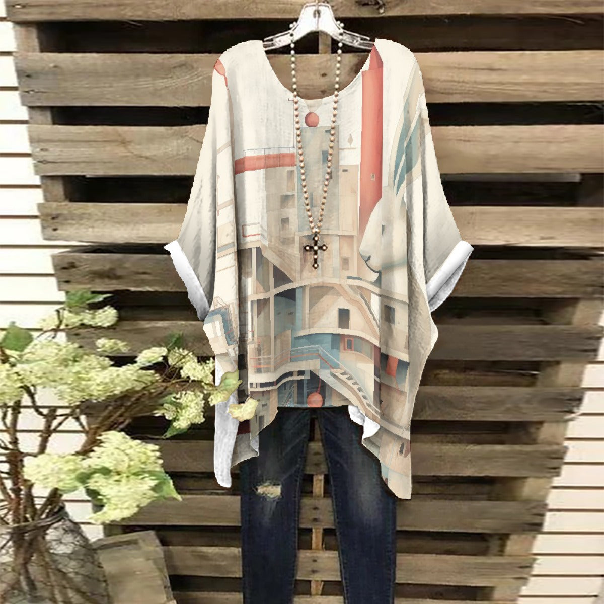 All-Over Print Women's Bat Sleeve Shirt