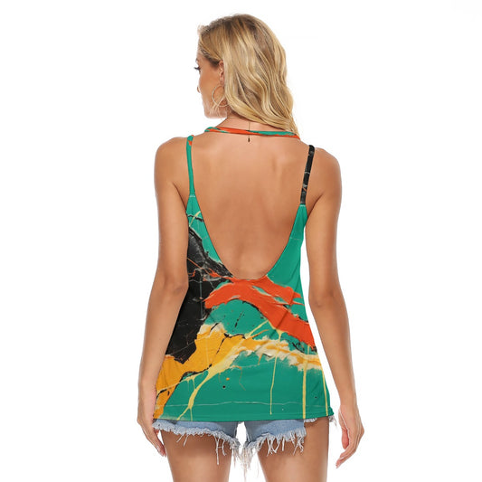 All-Over Print Women's Halter Top With Backless