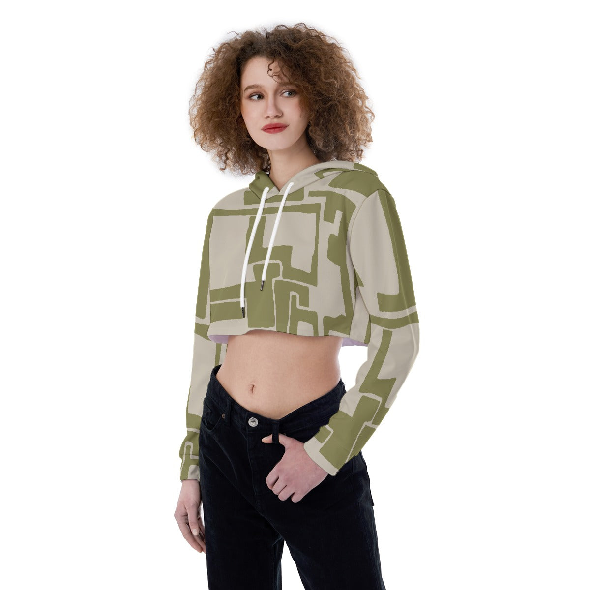 All-Over Print Women's Crop Top Hoodie